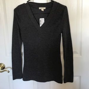 Dark Gray V-Neck Sweater Shirt