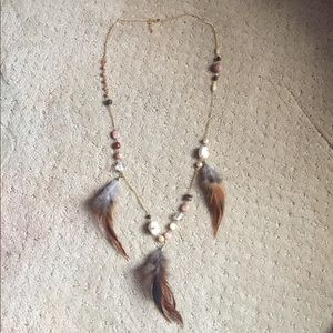 Modcloth Boho Feather Necklace