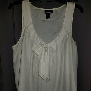 Blousey pearl white dress tank