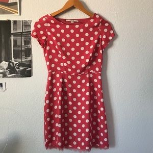 Pink polka dot dress