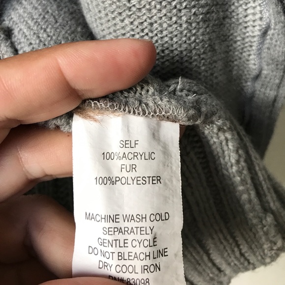 Sweater Jacket with Brown Faux Fur - Picture 6 of 6