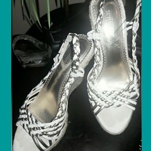 Seychelles White and Brushed Gold espadrille 7m