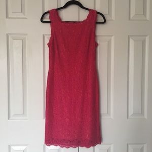 Adriana Papell Scalloped Lace Sheath Dress