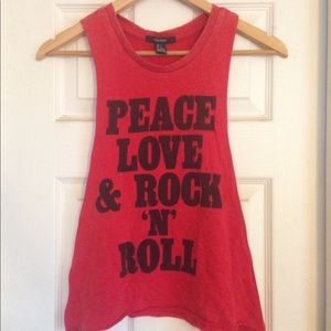 Red Forever21 Crop Top w/Graphics