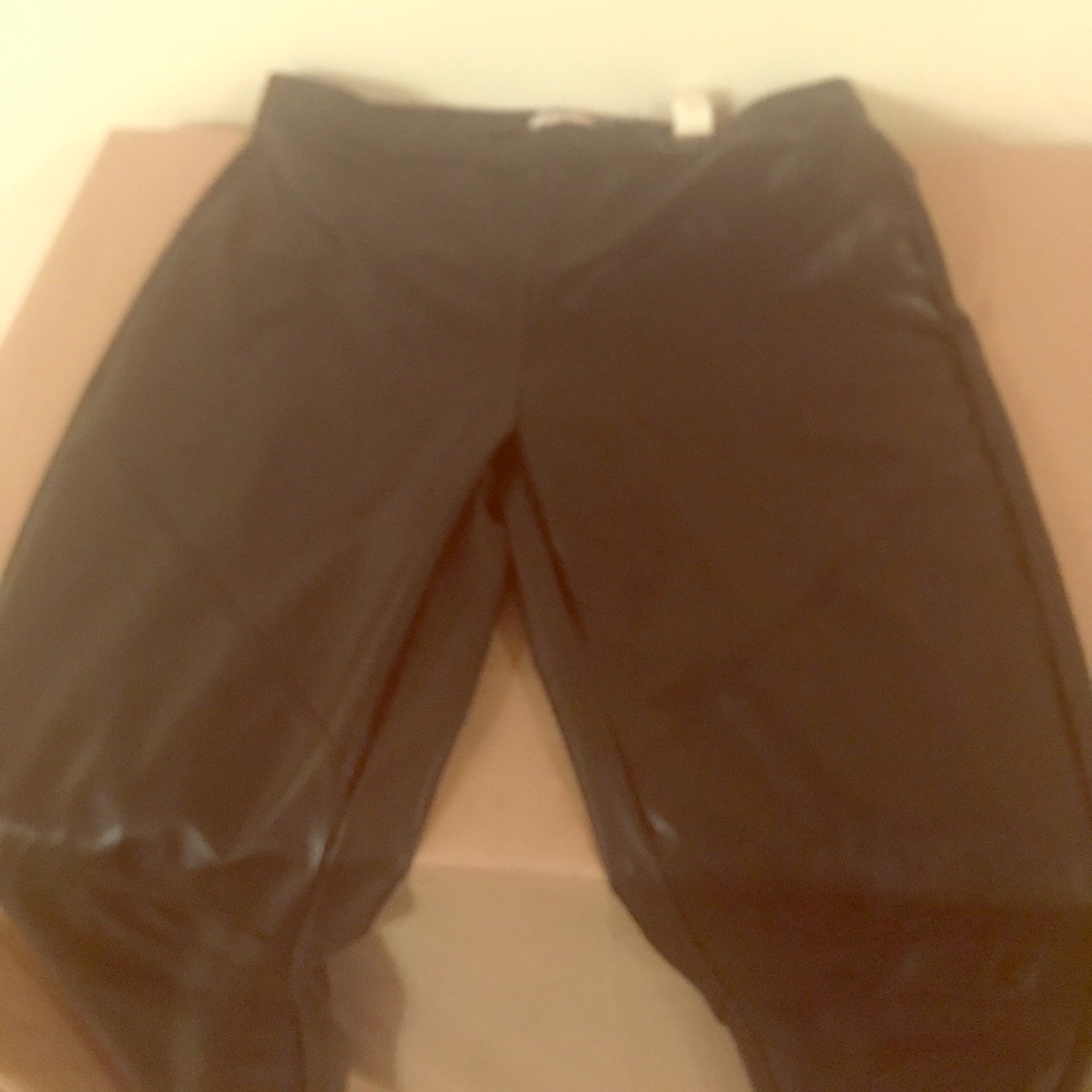 Black faux leather leggings