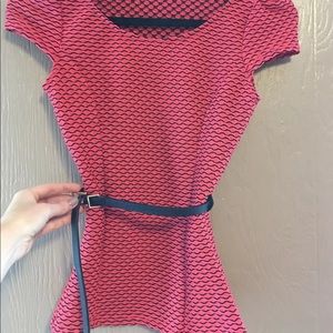 Stretchy belted blouse