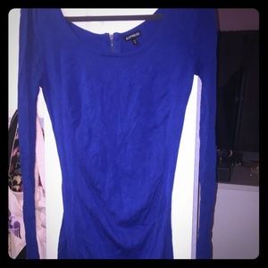 blue with crocheted with sleeves and zipper back