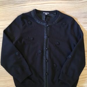 Ann Taylor Black Lined Cardigan Sweater Medium