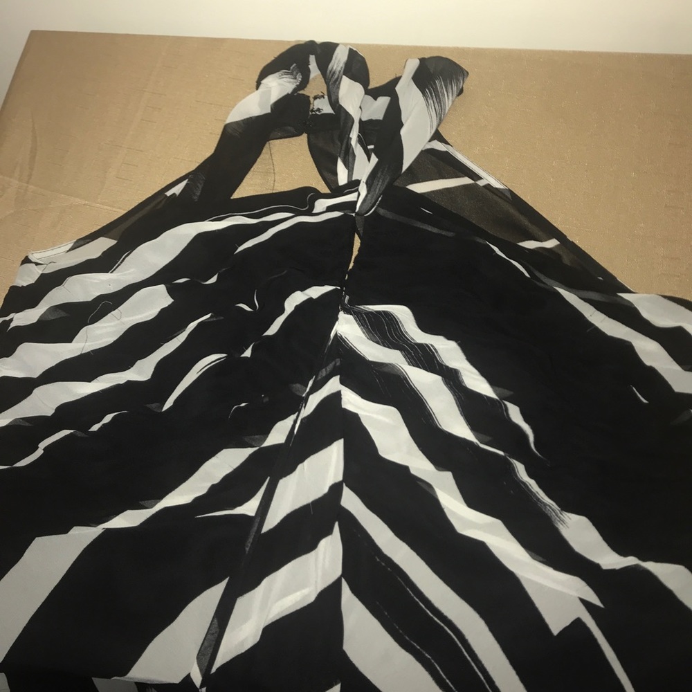 Halter high low patterned dress