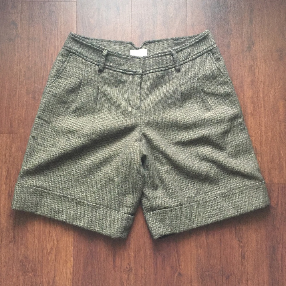 herringbone wide-leg shorts
