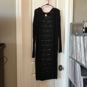 Long Knit Black Cardigan