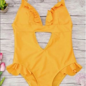 Yellow One Piece Bathing suit