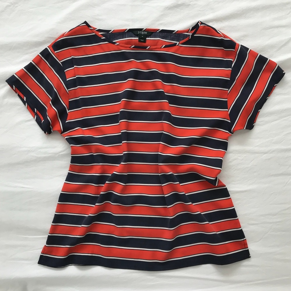🎁 J Crew silk stripe tee