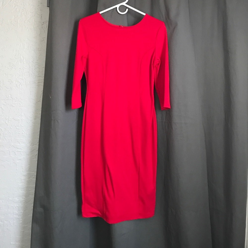 3/4 sleeve knee length dress