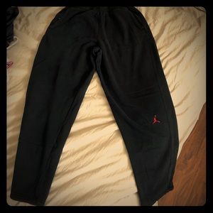 Jordan Sweatpants-black w/ red logo