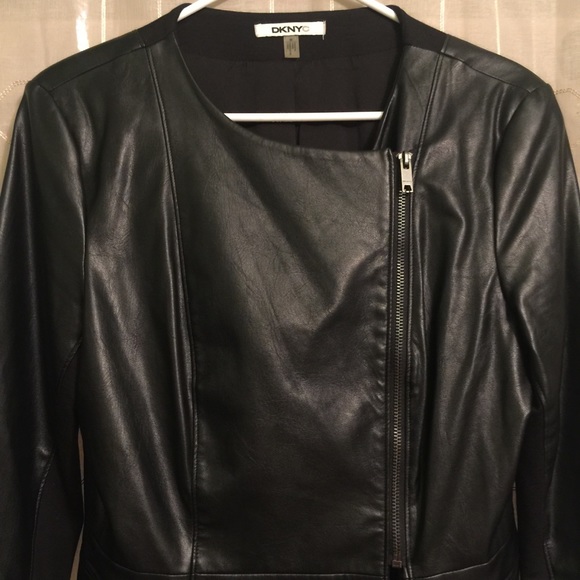 EUC {DKNYC} Vegan Leather & Ponte Panel Jacket - Picture 2 of 8