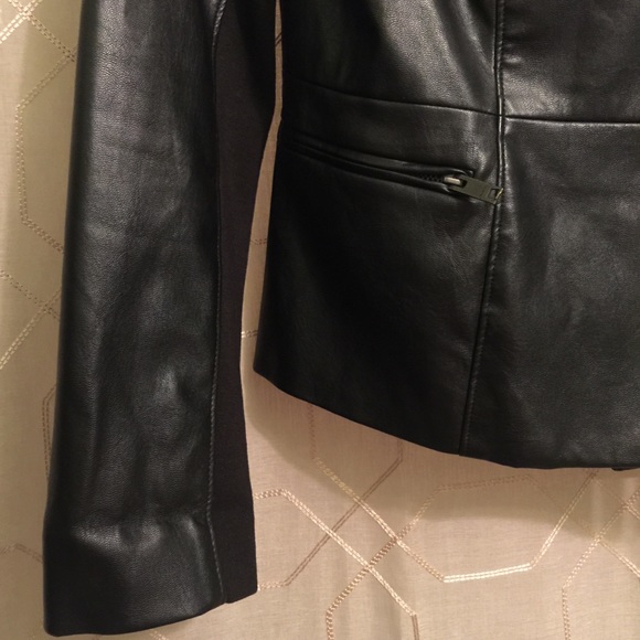 EUC {DKNYC} Vegan Leather & Ponte Panel Jacket - Picture 3 of 8