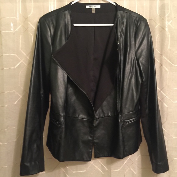 EUC {DKNYC} Vegan Leather & Ponte Panel Jacket - Picture 4 of 8