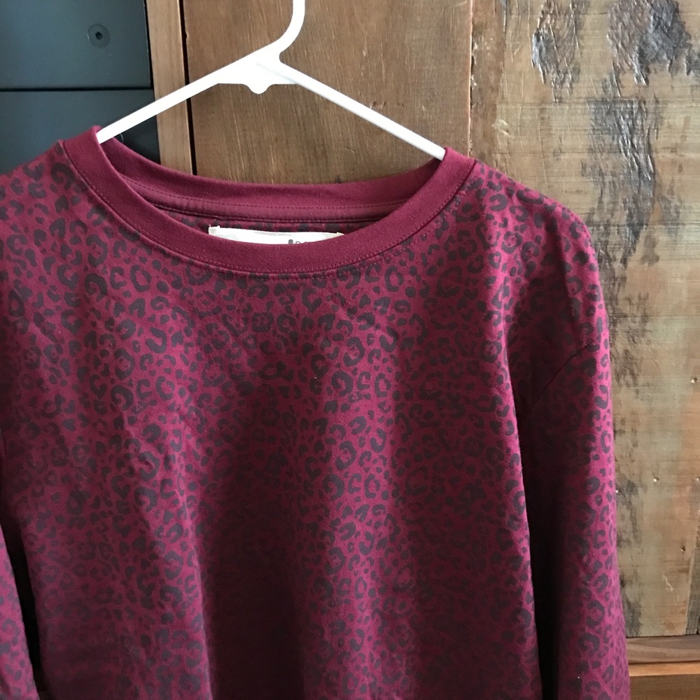 Maroon cheetah print sweatshirt