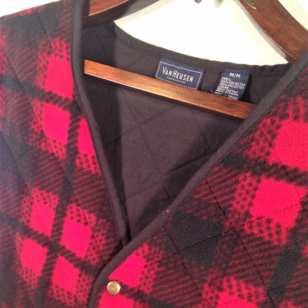 Van Heusen Buffalo Plaid Button Down Hunting Vest