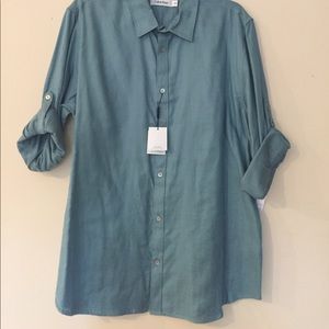 Calvin Klein heavy linen dress shirt