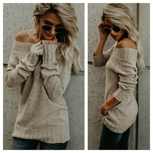 Sweaters - Confetti oatmeal long sweater