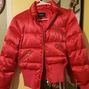 express satin puffy jacket