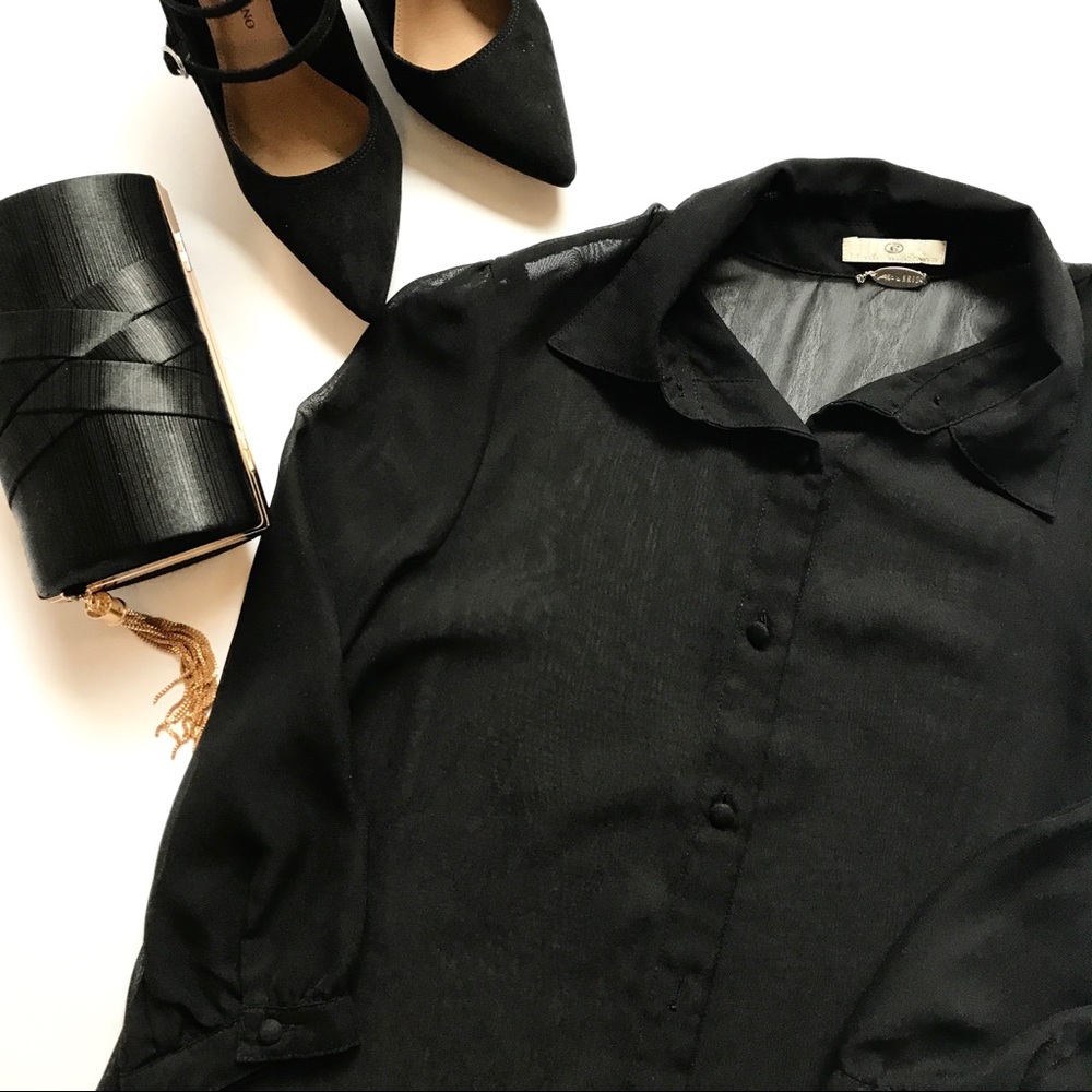 ✨Black Sheer Blouse