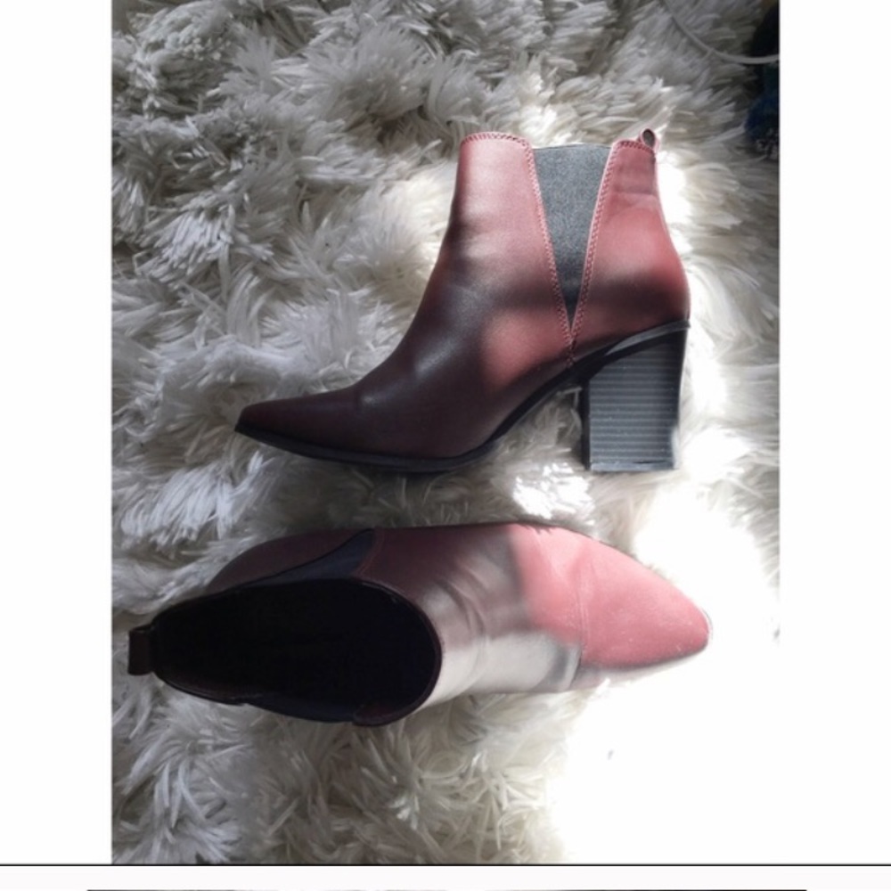 Burgundy booties
