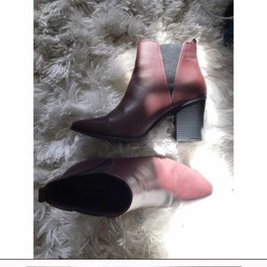 Burgundy booties