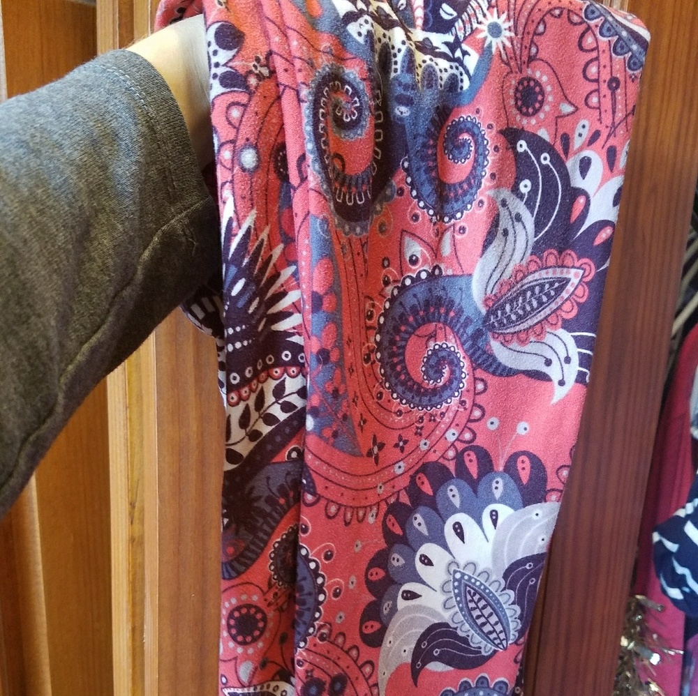 Orange paisley leggings