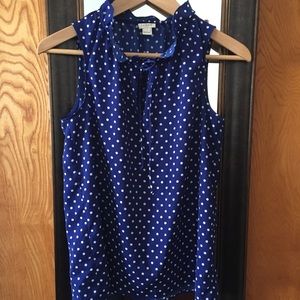J-crew polka dots sleeveless top