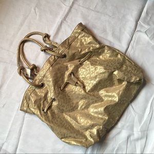 Gold Leopard Print Tote Bag