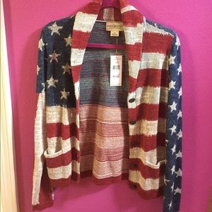 American flag cardigan.