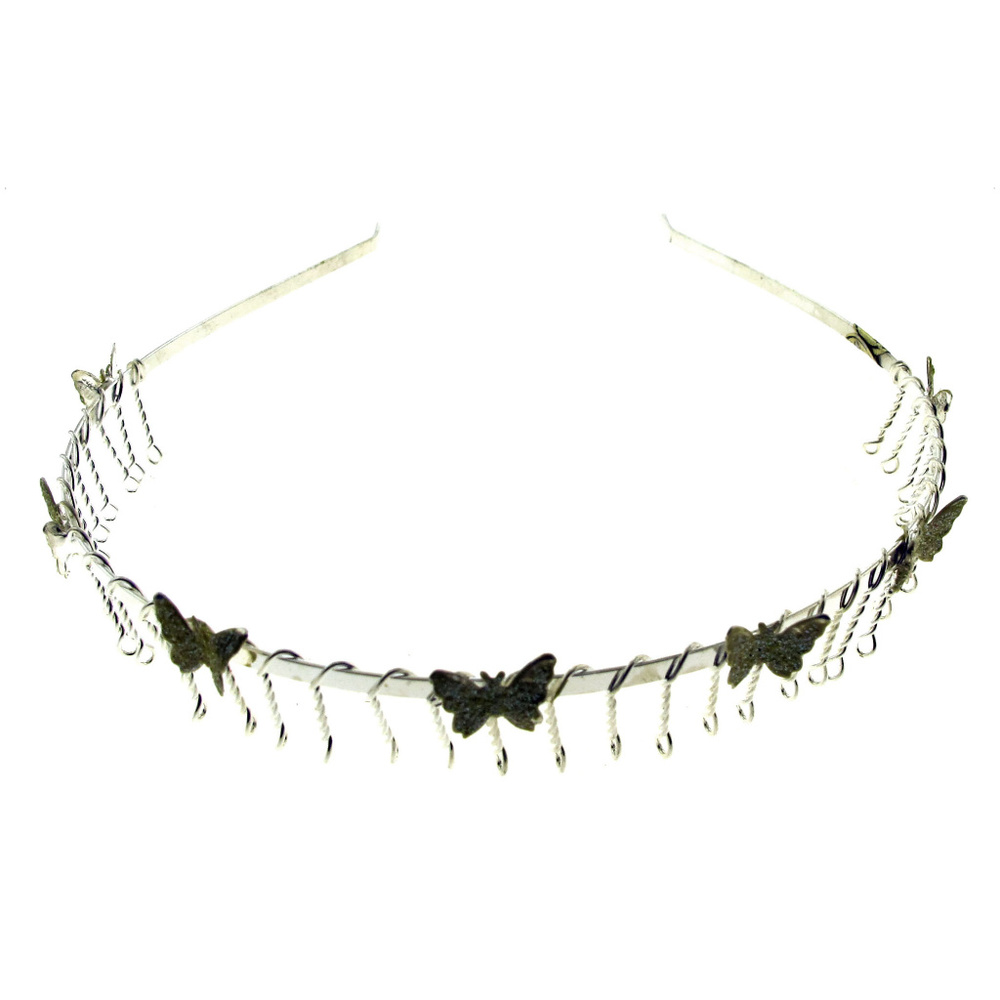 Bundle of 12 Wire headband, hbk2625c, silvertone - Picture 3 of 7