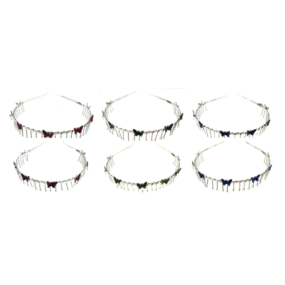 Bundle of 12 Wire headband, hbk2625c, silvertone - Picture 1 of 7