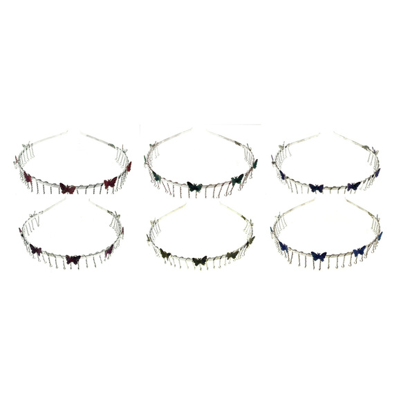 Accessories - Bundle of 12 Wire headband, hbk2625c, silvertone