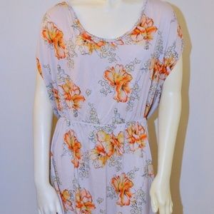 Large Free People Orange Print Dress