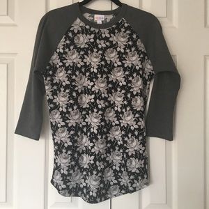 Black and gray LuLaRoe Rose Randy Tee