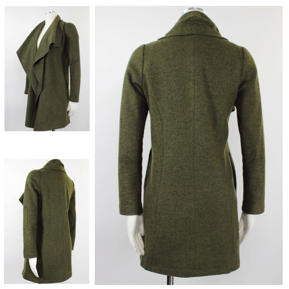 SOLD! Piko 1998 Open Front Cascade Shawl Wool Coat - Picture 2 of 7