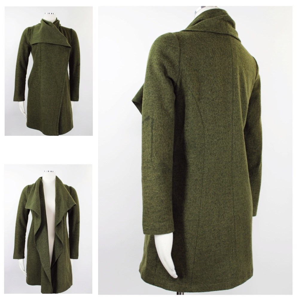SOLD! Piko 1998 Open Front Cascade Shawl Wool Coat - Picture 5 of 7