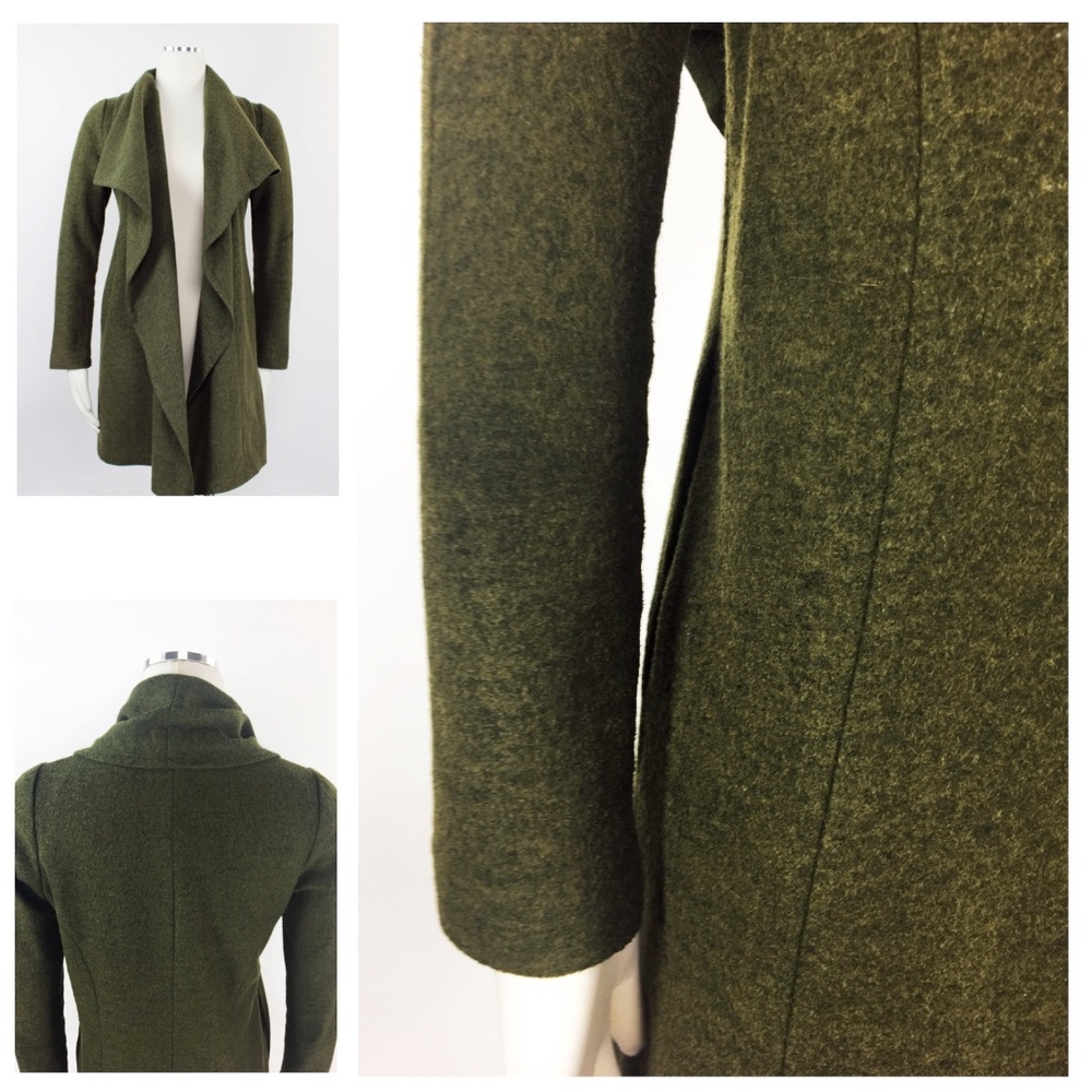 SOLD! Piko 1998 Open Front Cascade Shawl Wool Coat - Picture 4 of 7