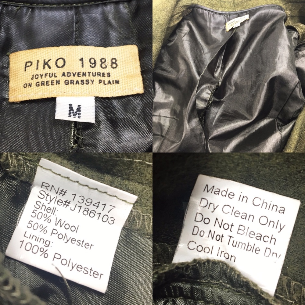 SOLD! Piko 1998 Open Front Cascade Shawl Wool Coat - Picture 7 of 7