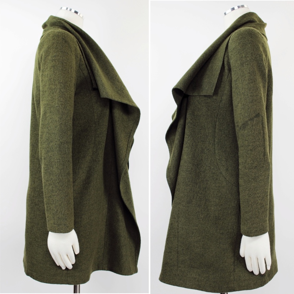 SOLD! Piko 1998 Open Front Cascade Shawl Wool Coat - Picture 6 of 7