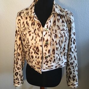 Animal print crop jacket