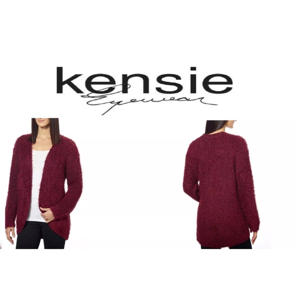 Kensie Womens Open Front Eyelash Soft Cardigan NEW
