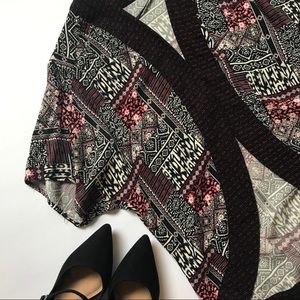 Printed Open Cardigan