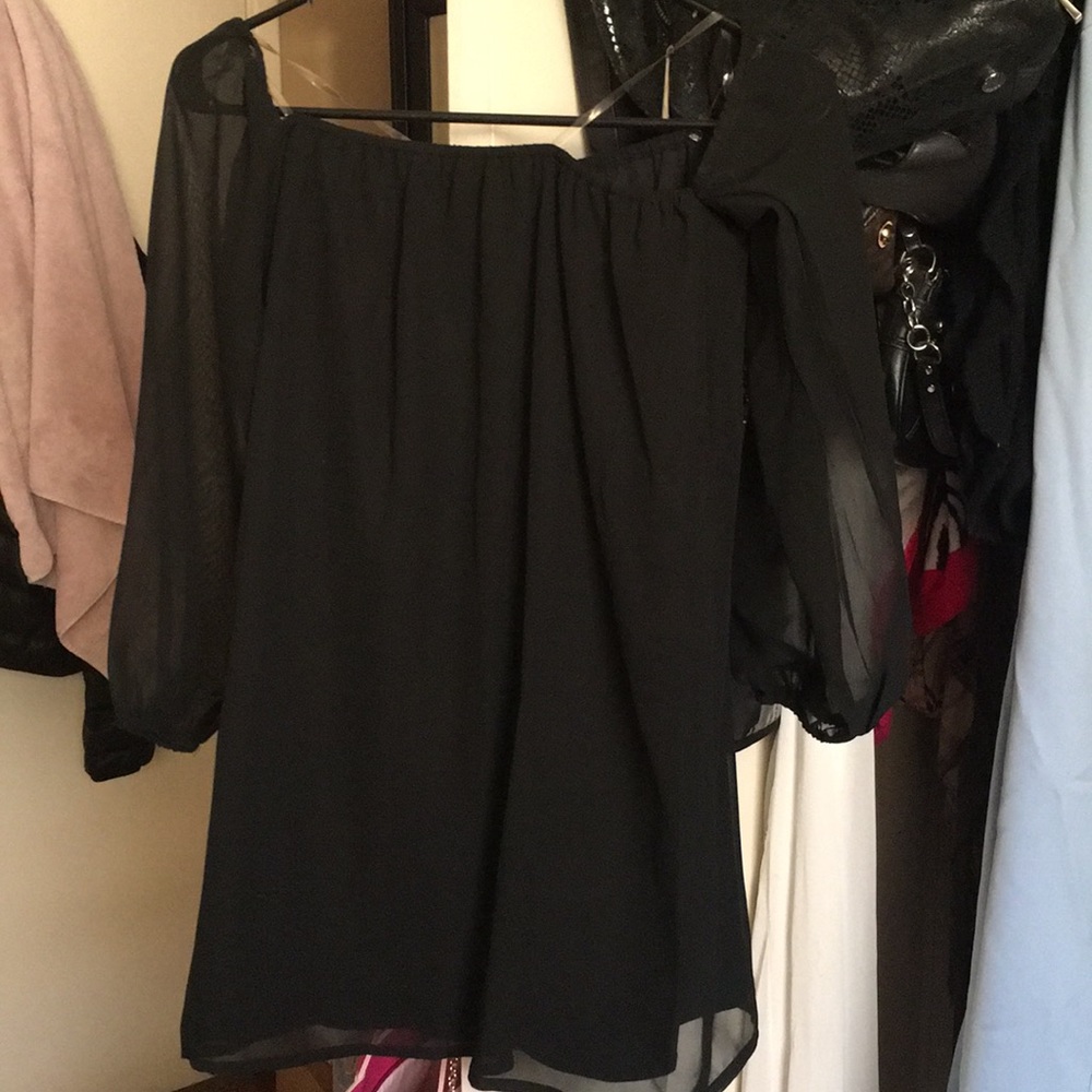Off the shoulder chiffon blouse