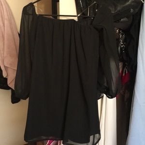 Off the shoulder chiffon blouse