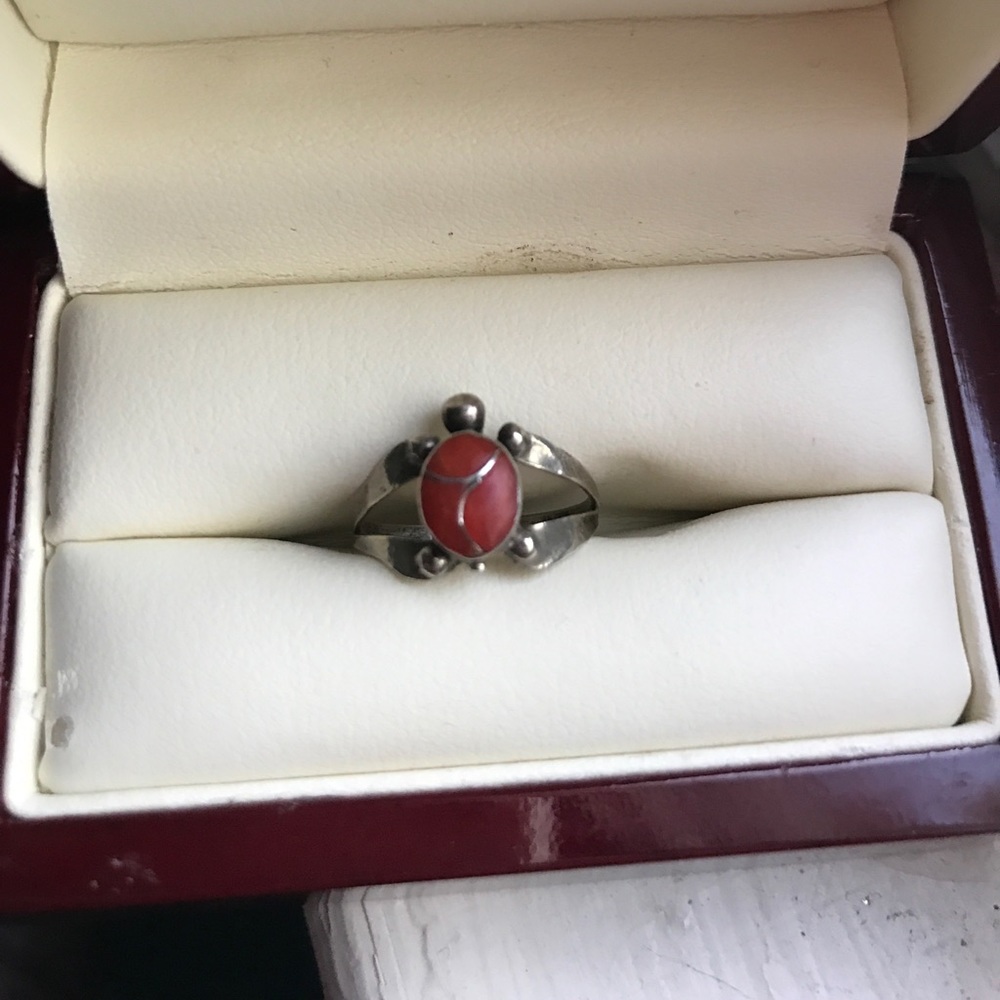 Coral Navajo ring